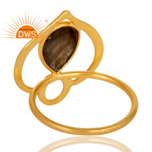 <b>Girls</b> Fashion 18k Gold Plated Silver 925 <b>Ring</b> Flashy Labradorite Gemstone <b>Ring</b> Jewelry Wholesale Vintage Collection - Product Image 3