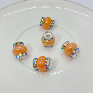 ลูกปัดอะคริลิกสีทองแบบหลวม สำหรับงาน DIY ตัวเว้นระยะแบบวงล้อเพชร อุปกรณ์ตกแต่งเครื่องประดับ - Product Image 5