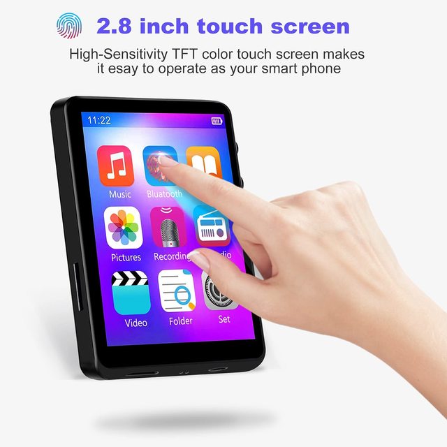 Portable Mini MP3 Player FM Radio Voice Recorder E-book Reader MP4 AVI Video Format Player with 2.8 Inch Large Display Screen