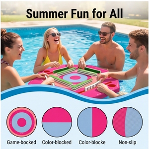 Table de Mahjong Flottante de Luxe en EVA pour Piscine, Étanche, Portable, Pliable, avec Porte-Gobelets, pour Fêtes Estivales en Extérieur - Product Image 6