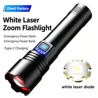 Lampe torche LED super lumineuse 1000+ lumens, zoom réglable, étanche, rechargeable par USB-C, portable pour le camping en extérieur et la maison