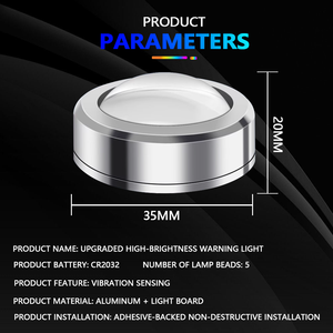 Luz de Advertencia LED Universal Inalámbrica de 7 Colores, Recargable por USB, 12V 100W 1100lm, Luz Estroboscópica, Niebla, Ambiente, para Auto - Product Image 2