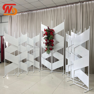 SMOOTH Newest Metal Geometry <b>Backdrop</b> Wall Free Style White <b>Stand</b> for Wedding Festival Event Decoration - Product Image 2