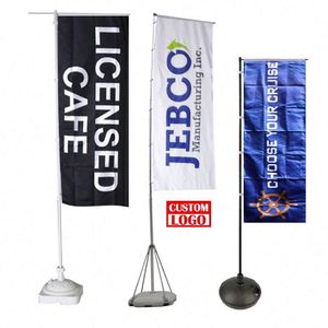 Drapeau publicitaire extérieur en tissu polyester, bannière de rue moderne, cadre en aluminium, résistant au vent - Product Image 1