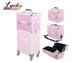 China Aluminum Tool Storage Makeup Trolley Case For Women Nail Beauty Cosmetics Distributor
