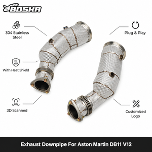 Collecteur d'échappement droit en acier inoxydable de 1,5 mm sur mesure pour Aston Martin DB11 V12 5.2L 2017-2024 - Product Image 1