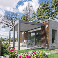 Pergola bioclimatique motorisée YONGDI DDP 6x3 6x4, terrasses modernes, imperméable, résistante au vent, en aluminium thermolaqué