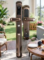 Smart Lock with Fingerprint Password Key Memory Card Unlock for Stainless Steel & Brass Doors-Villa Use