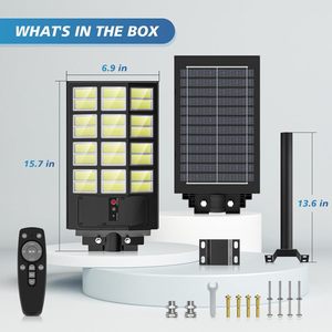 8000W Outdoor Solar LED Street <b>Light</b> IP67 Rated <b>Remote</b> <b>Control</b> Wide Angle Sensor Dusk-Dawn Lighting for Garden & Yards - Product Image 4