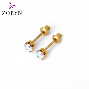 Pendientes de Acero Inoxidable 316L Resistentes al Agua, Chapados en Oro de 18K PVD, con Cierre de Rosca, Diseño de Rayo, Hipoalergénicos y Duraderos para Mujer - Product Image 5
