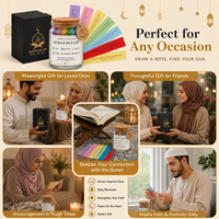 Pot à Dua personnalisé avec 99 versets du Coran en arabe et en anglais, affirmations coraniques inspirantes, décoration islamique, cadeaux du Ramadan