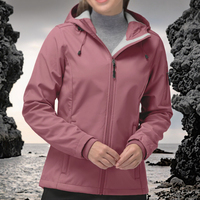 Veste softshell en coton à capuche pour femme, imperméable, respirante, coupe-vent, légère, pour la randonnée, le ski, unie