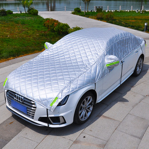 <span class=keywords><strong>Housse</strong></span> demi-voiture en coton épaissi de haute qualité OEM disponible couverture de toit de voiture anti-neige et grêle - Product Image 2
