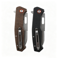Couteau pliant à roulement à billes en acier D2, manche en G10 Linen Micarta, couteau utilitaire de survie EDC pour le camping en plein air