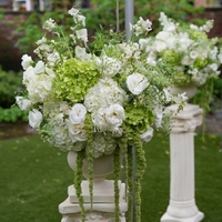 Bouquet de fleurs artificielles blanches et vertes en gros pour mariage, centre de table, arrangement floral décoratif