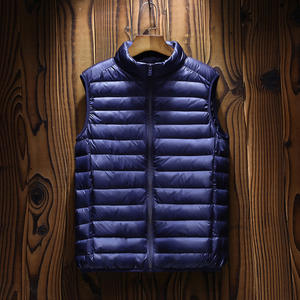 Vente en gros OEM/ODM Gilet bouffant fermeture éclair complet Veste légère décontractée en duvet de canard Gilet chaud d'hiver <span class=keywords><strong>sans</strong></span> capuche - Product Image 4