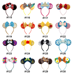 Accessoires de cheveux faits à la main paillettes paillettes couronne bandeau princesse fête tête porter souris oreilles arc bandeau pour les filles - Product Image 1