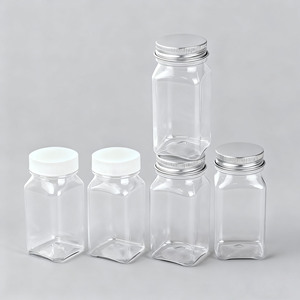 120ml nhựa trong suốt vuông Jar kẹo <span class=keywords><strong>container</strong></span> cho sô cô la các loại hạt khoai tây chiên chất lượng chai nhựa cung cấp - Product Image 1