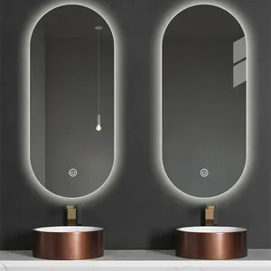 Nuevo Espejo Inteligente <span class=keywords><strong>LED</strong></span> Ovalado Moderno Personalizado Antivaho, Espejo <span class=keywords><strong>de</strong></span> <span class=keywords><strong>Baño</strong></span> sin Marco <span class=keywords><strong>para</strong></span> Tocador - Product Image 6