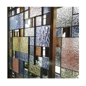 Decorative Architectural Glass Multi Patterns Tempered Fused Glass Panel Clear Hot Melt Glass For Shower Room