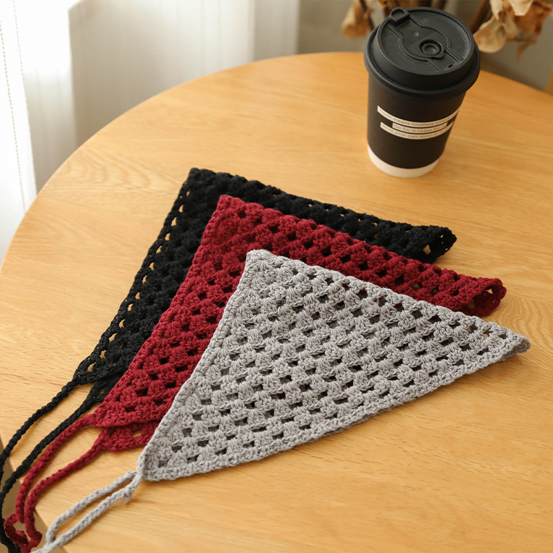 Fasce per capelli lavorate maglia per donna, bandana all'uncinetto - Foulard con bandane per capelli floreali all'uncinetto,Bandana Fascia per capelli Cravatta Foulard lavorato maglia Bandane per
