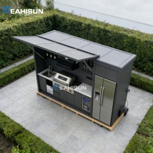 <span class=keywords><strong>Cuisine</strong></span> extérieure modulaire luxueuse en acier inoxydable 304 préfabriquée, résistante aux intempéries, avec barbecue intégré - Product Image 5