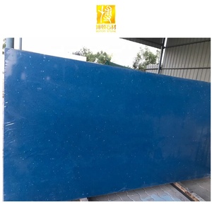 Boton đá màu xanh lấp lánh nhà bếp Countertop sàn gạch Tủ Top màu xanh đá thạch anh tấm - Product Image 4