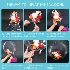 <b>Valentines</b> Christmas Chinese New Year Birthday Decoration Big Wide Mouth Led <b>Balloon</b> Transparent PVC 20 Inch <b>Balloons</b> with Rose - Product Image 5