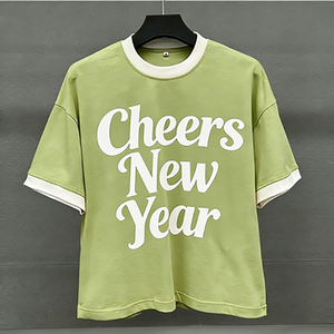 T-shirts en coton personnalisés pour hommes, collection Printemps 2026, avec impression sérigraphiée, coupe ample, <span class=keywords><strong>anti</strong></span>-boulochage, couleurs inaltérables et confortables, vente en gros - Product Image 5