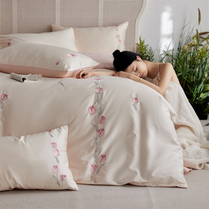 Set di copripiumino in cotone con design estivi Anne bohémien semplici eleganti e floreali in quattro <span class=keywords><strong>pezzi</strong></span> - Product Image 3