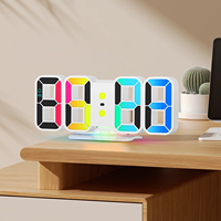 Réveils numériques 3D à led pour la maison avec lumière colorée la nuit pour la décoration intérieure