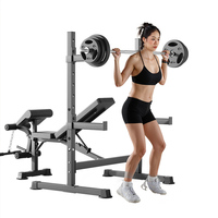 Banc de musculation réglable en acier allié, robuste et pliable, station d'entraînement avec extension de jambes et curl preacher, pour salle de sport à domicile