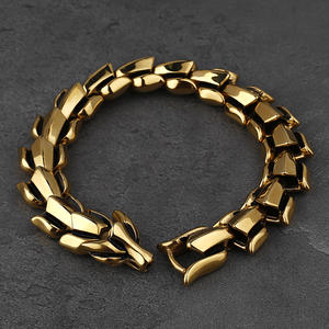 Nordic Viking Bracelets <span class=keywords><strong>Quille</strong></span> En Acier Inoxydable 316L Dragon Chian Bracelet Pour Homme - Product Image 5