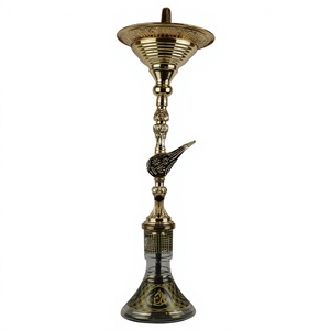ชุดบารากุ Khalil Mamoon Black Chrome Ice Hookah ของแท้ - ขนาด 91 ซม. แกนทองเหลืองแท้และห้องภายในทำจากทองเหลือง - Product Image 4