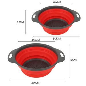 Gloway 2Pcs घर TPR सिंक रसोई Strainers फल सब्जी धोने की टोकरी सिलिकॉन Foldable बंधनेवाला कोलंडर Strainers सेट - Product Image 2