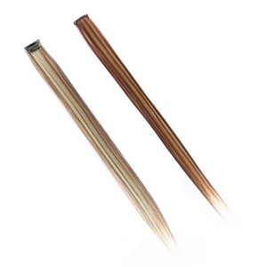 Extension per capelli sintetici a clip in fibra resistente alle alte temperature, lunghi, lisci, colore <span class=keywords><strong>blu</strong></span> sfumato HPC-2566, parrucche con extension di capelli a densità elevata - Product Image 3