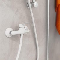 Mitigeur de douche, mitigeur à levier unique, connexion facile au tuyau de douche, chrome/blanc