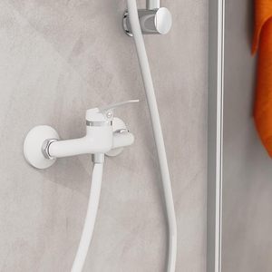 <span class=keywords><strong>Mitigeur</strong></span> de douche, <span class=keywords><strong>mitigeur</strong></span> à levier unique, connexion facile au tuyau de douche, chrome/blanc - Product Image 6
