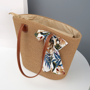 FF5656 Ensemble Chapeau de Soleil Panama en Paille et Sac Fourre-Tout de Plage Grande Capacité pour <span class=keywords><strong>Femme</strong></span> - Product Image 6