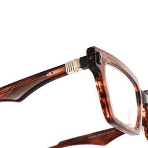 กรอบแว่นตาป้องกันแสงสีฟ้าสไตล์แว่นตาเลนส์ใสยี่ห้อหญิง Acetate กรอบแว่นตา Vintage - Product Image 5