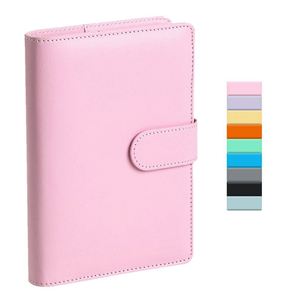 Custom Planner Work Agenda Loose <b>Leaf</b> A5A6 Macaron Color PU Leather Cover Card Holder Budget Saving Notebook Business Notebook - Product Image 1