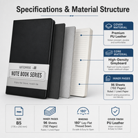 Carnet d'affaires personnalisé en cuir PU B5, Agendas 2026, Journal d'affaires avec logo personnalisé, Journal imprimé personnalisable