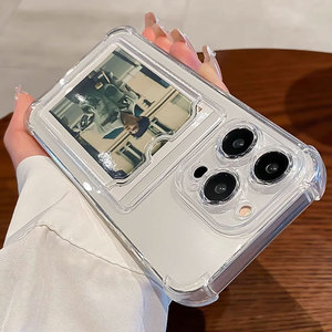 Funda Transparente con Ranuras para Tarjetas para <span class=keywords><strong>iPhone</strong></span> 15 14 13 <span class=keywords><strong>12</strong></span> 11 Pro Max <span class=keywords><strong>Mini</strong></span> X XR XS 7 8 Plus, Carcasa Protectora Suave Antigolpes - Product Image 1