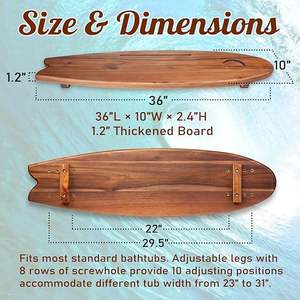 Grand <span class=keywords><strong>plateau</strong></span> de <span class=keywords><strong>baignoire</strong></span> avec pieds réglables <span class=keywords><strong>Plateau</strong></span> de bain en bois d'acacia pour <span class=keywords><strong>baignoire</strong></span> Table de bain Caddy Cadeau de spa de luxe pour la nouvelle maison Pendaison de crémaillère - Product Image 4