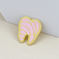 Broches personnalisées en émail, badges mignons en forme de dent rose, broches rouges en forme de roue de feu, broches vintage en métal en forme d'ancre de bateau pour vêtements, chapeaux, cadeaux