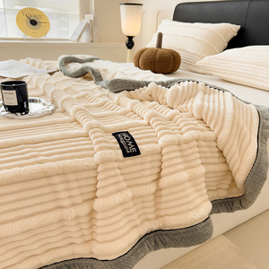 100% Polyester Hiện Đại Dệt Kim Sofa Phòng Ngủ Thân Thiện Với Môi Động Vật Lông Sang Trọng Nhung San Hô Hai Mặt Trang Trí Nhà Ném Chăn - Product Image 4