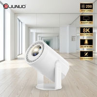 Projecteur à courte focale JUNUO TURN1 à contraste élevé, Android 14, écran jusqu'à 235 pouces, audio intégré, home cinéma, prise en charge 4K, portable