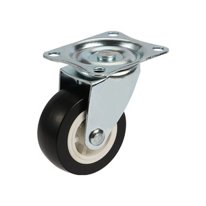 2 Inch Pvc Flat Bottom Swivel <b>Caster</b> Red <b>Wheel</b> Bolt Hole Type For Furniture And Trolleys - Product Image 3