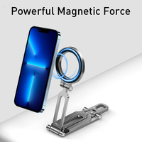 Trépied magnétique portable 3-en-1 tendance 2026 en alliage d'aluminium pour bureau et voyage, support pliable avec pince à ressort et perche à selfie