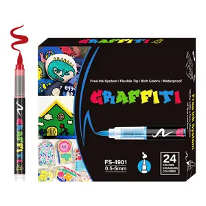 Listo en stock 36 colores surtidos rotuladores no tóxicos bolígrafo de pintura acrílica de tipo recto líquido <span class=keywords><strong>para</strong></span> papel de madera de vidrio cerámico - Product Image 1